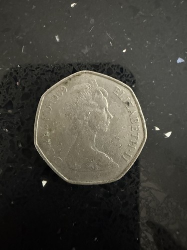 1969 old large style 50p - 1969, coin