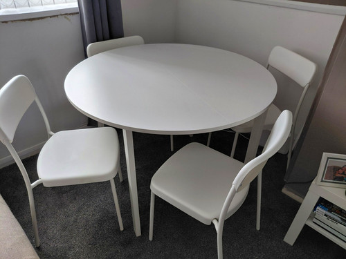 White round wooden ikea - round,
