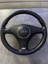 Audi A4 B6 S3 Style 3-Spoke Leather Steering Wheel with Airbag – Genuine OEM
