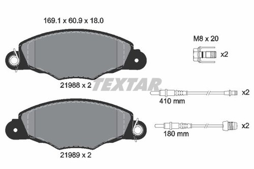 Front brake pad set fits - front,
