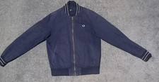 Fred Perry Men's Navy Bomber Style Jacket Skinhead Harrington Mod [UK S]