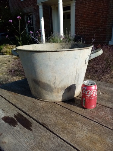 Vintage galvanised planter old - vintage,