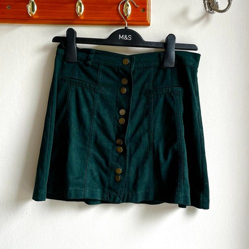 Zara dark green line skirt - zara, a