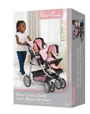 Silver Cross Dolls Pram Twin Wave Stroller Tandem Pushchair Double Buggy Fun Toy