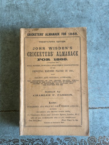 1888 wisden original paperback - original,