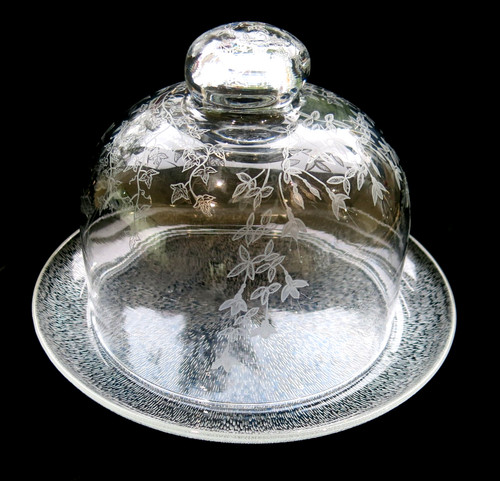 Etched glass cake - glass, serving
