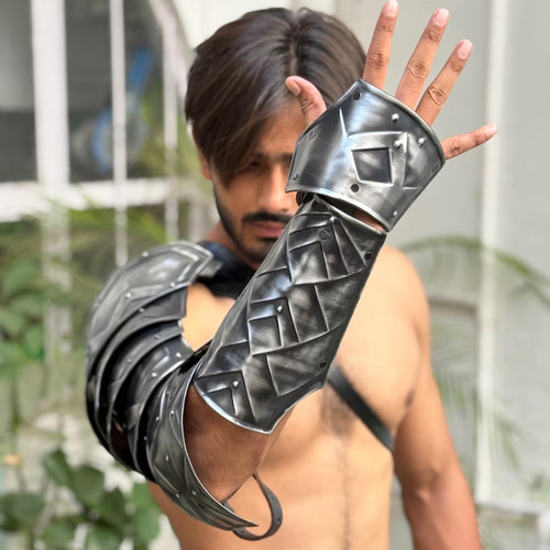 Steel medieval arm armor - steel,