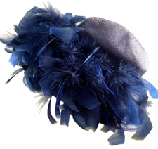 Vintage Navy Blue Feather wide