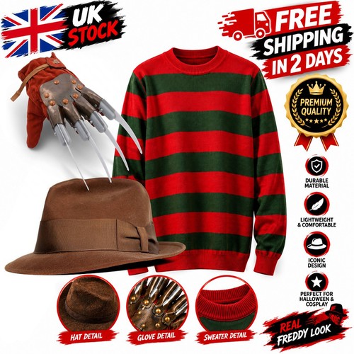 3pc adult freddy krueger - adult,