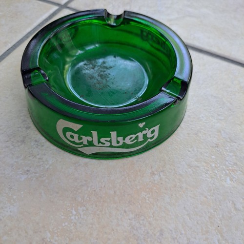 Carlsberg green glass ashtray - glass,