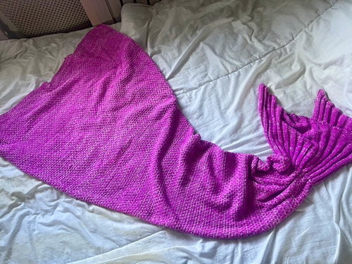 Purple knitted mermaid tail - knitted,