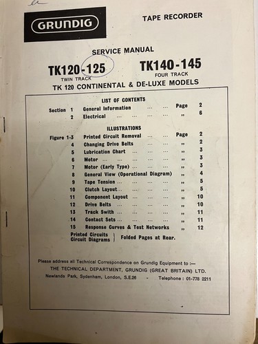 Grundig tk120 125 140 145 - tk120/125/140/145, tape