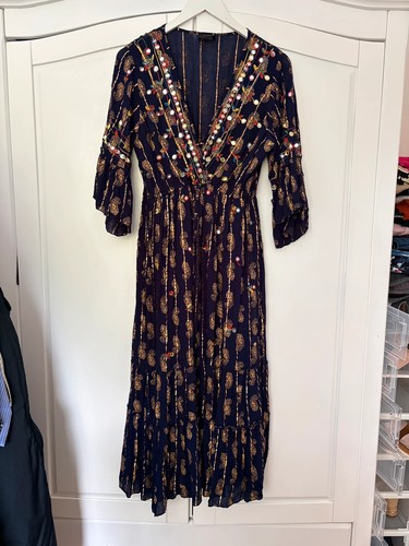 Bohemian style navy - blue, maxi