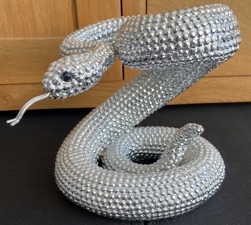 Silver coiled snake resin - silver,
