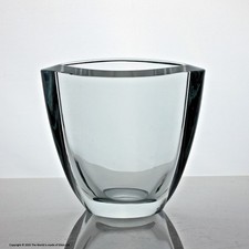 Asta Strom/Gunnar Nylund for Strombergshyttan (attributed) heavy clear glass vas