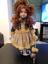 Vintage 1990s Porcelain Doll with Stand 55cm Tall Excellent Condition No Box