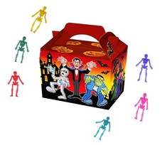 Halloween Spooky Trick Treat Food Boxes & Skeletons Meal Box Kids Party Gift Bag