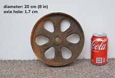 old vintage cast iron  old trolley wheel WILMOT 20 cm - FREE POSTAGE