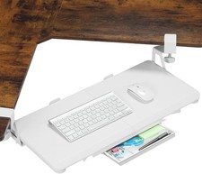 ETHU Under Desk Keyboard Tray, Retractable Adjustable Keyboard Drawer with C-Cla