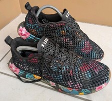 Nobull Floral Mesh Trainers Running Shoes Size UK 8 Midnight Black Tropical VGC