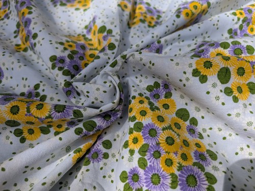 Vintage floral fabric 60s 70s - fabric,