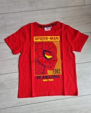 Marvel Spiderman Kids Red 100% Cotton SS T-Shirt Age 8 Years New