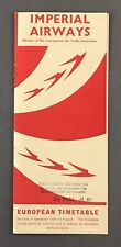 IMPERIAL AIRWAYS EUROPEAN AUGUST 1935 AIRLINE TIMETABLE 