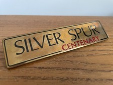 Rolls Royce Centenary  1985 Rear Badge.  Genuine OEM Part. Silver Spur