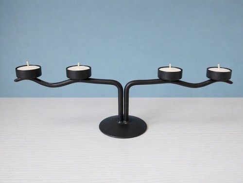 Black metal tealight - metal,