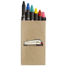 'Modern Tram' Coloured Crayon