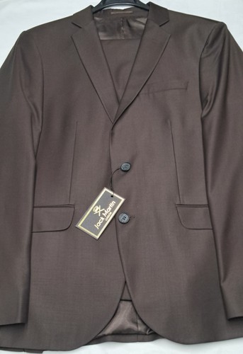 Plain brown slim fit suit - brown,
