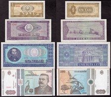 Romania six banknotes - six,