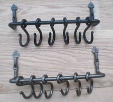 SHROPSHIRE Handforged Blacksmith Kitchen utensil pot pan s hook rail rack holder