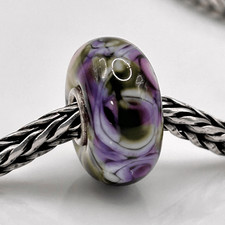 Summersday Artisan Trollbeads Style Trollstone Purple Green White NEW