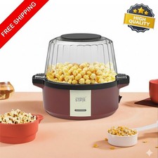 Home Electric Popcorn Machine Maker Hot Air Popper with Large Lid Kitchen Snack