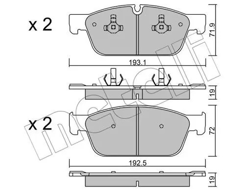 Brake pads 0967 metelli - pads,