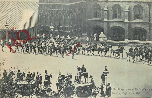 Postcard the king funeral - postcard:, king's
