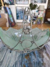 1930s Art Deco Green Frosted