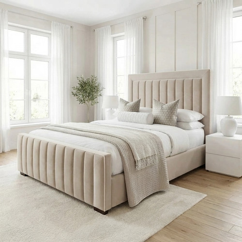 Luxury pipping panel bed frame - luxury,