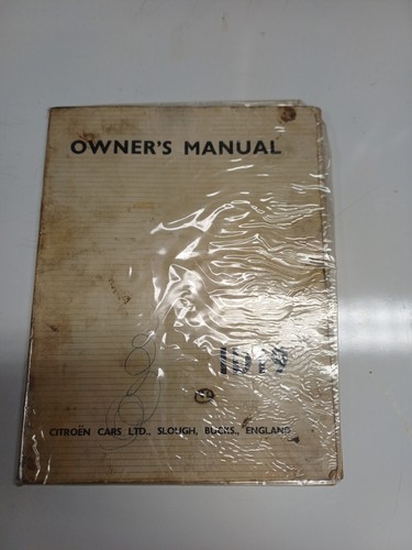 Citroen id19 owners manual - id19,