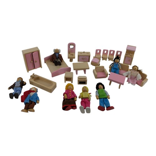 Vintage wooden dolls house - wooden,