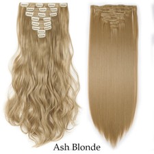 ON CLEARANCE Clip in 100% Real Natural as Human Hair Extensions 8 Pcs  Long Wavy