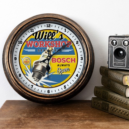 Personalised garage clock - personalised,