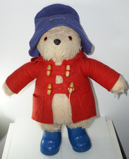 Vintage Gabrielle Design Paddington Bear with Hat Coat & Dunlop Wellington Boots