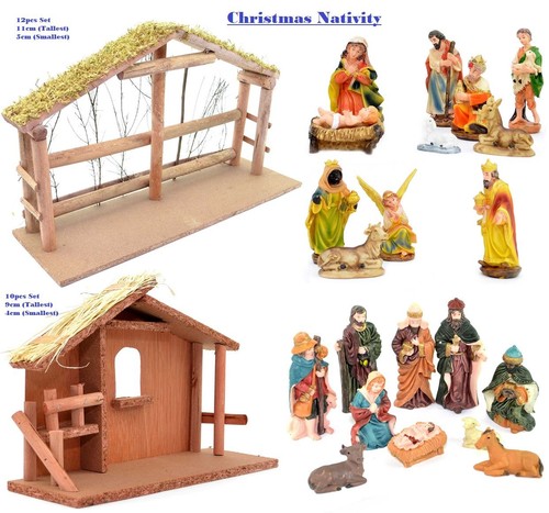 Nativity crib scene figures - scene,