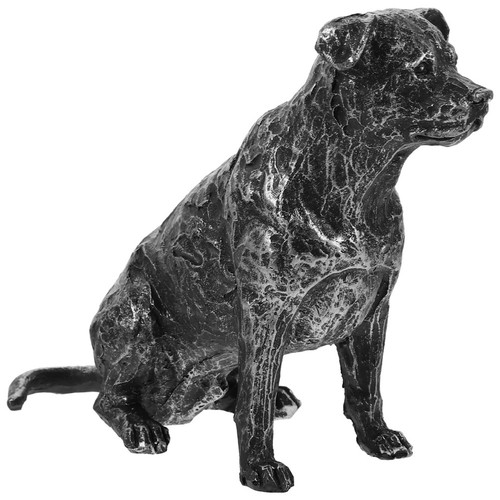 Grey resin dog statue outdoor - resin,