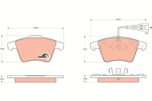 Gdb1651 brake pad set disc - gdb1651,