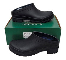 BARBOUR Womens Black Slip On Clog Wellington Wellies Boots EU 39 UK 6