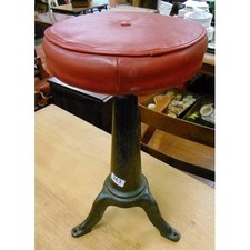 Industrial cast-iron adjustable swivel stool, 19-24", stable and solid and comfy