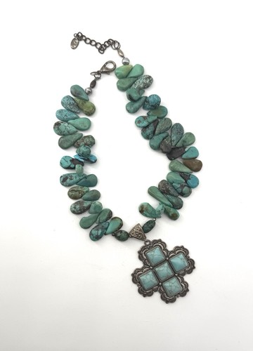 Real turquoise nugget necklace - real,